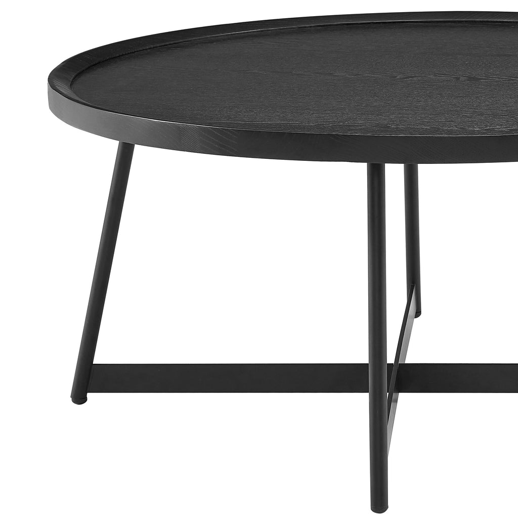 Niklaus 35" Round Coffee Table - Black