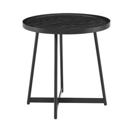 Niklaus 22" Round Side Table - Black