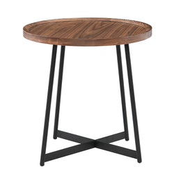 Niklaus 22" Round Side Table - Walnut