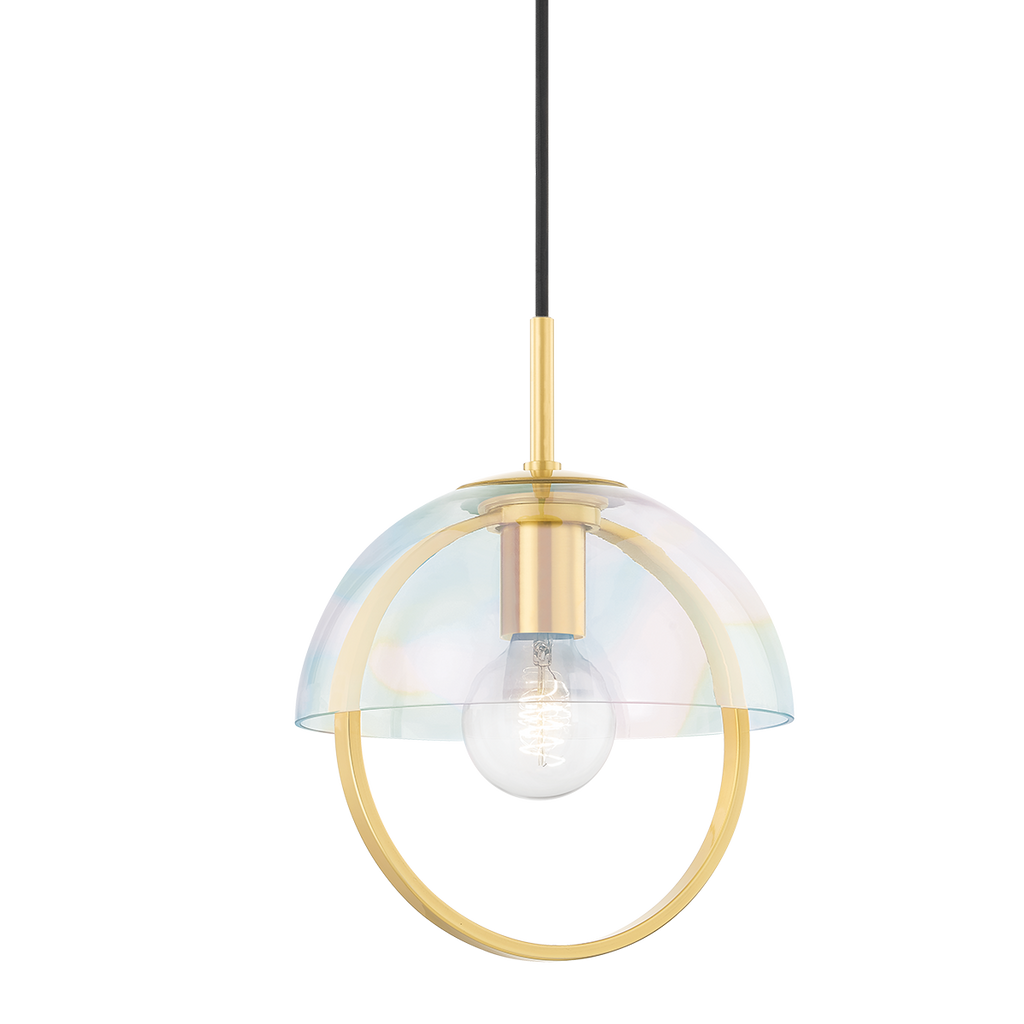 Meriah 1 Light Pendant - Aged Brass 12.75"