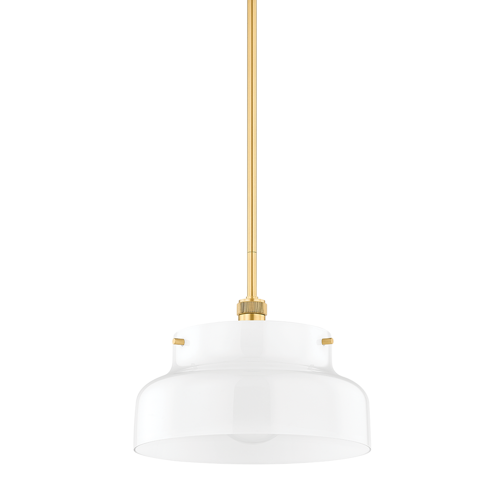 Luella 1 Light Pendant - Aged Brass 9.75"