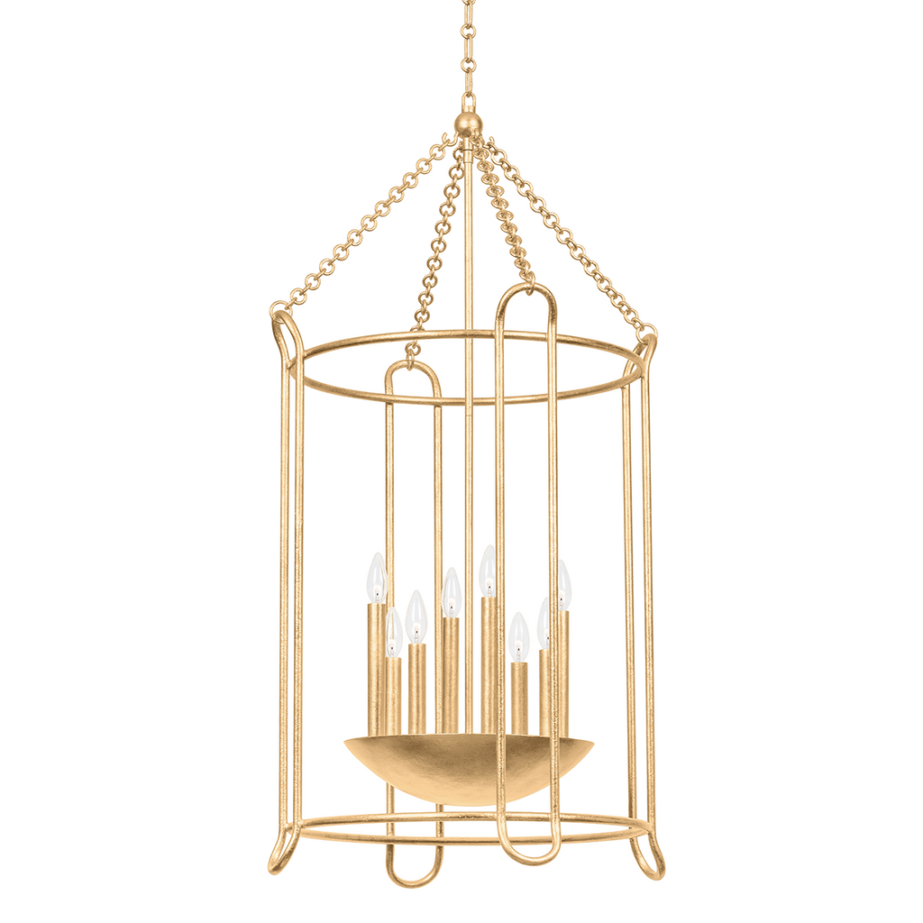 Lassen 8 Light Lantern - Vintage Gold Leaf