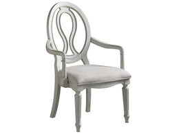 Summer Hill - French Gray Pierced Back Arm Chair