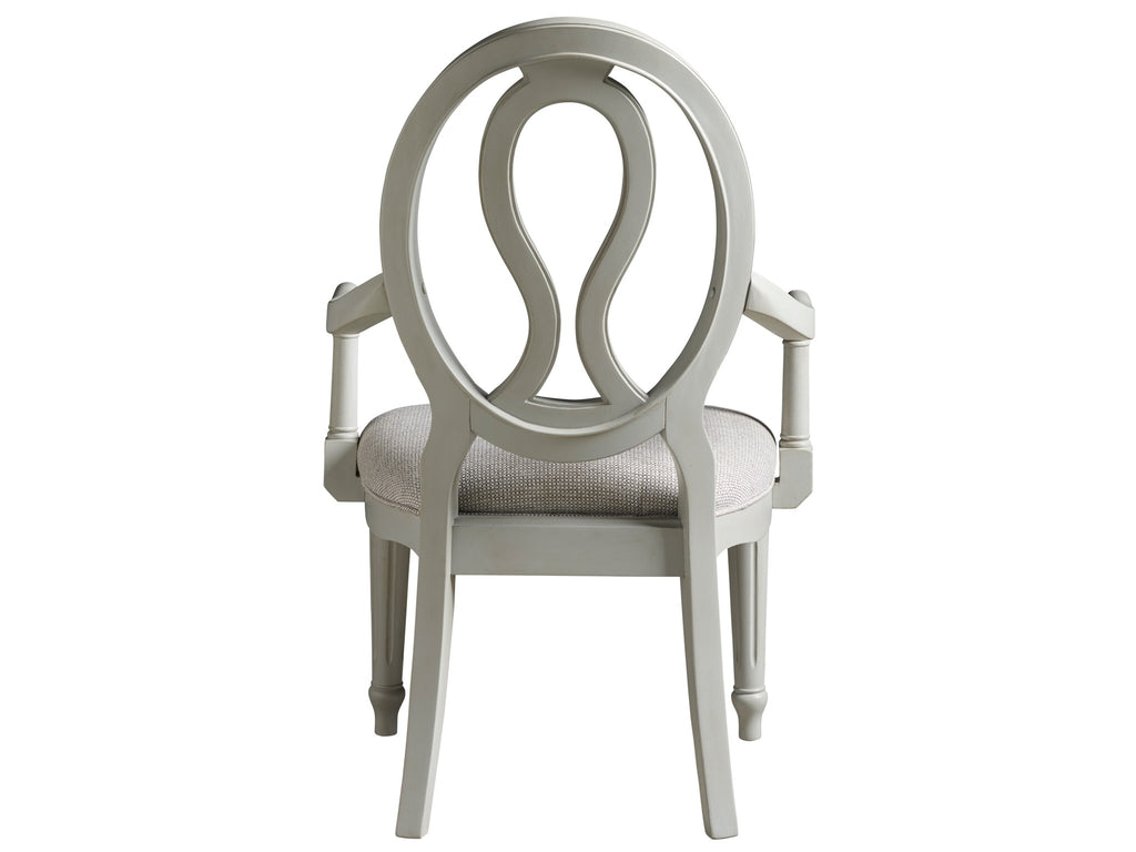 Summer Hill - French Gray Pierced Back Arm Chair