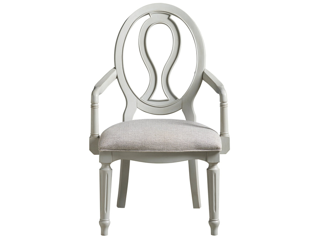 Summer Hill - French Gray Pierced Back Arm Chair