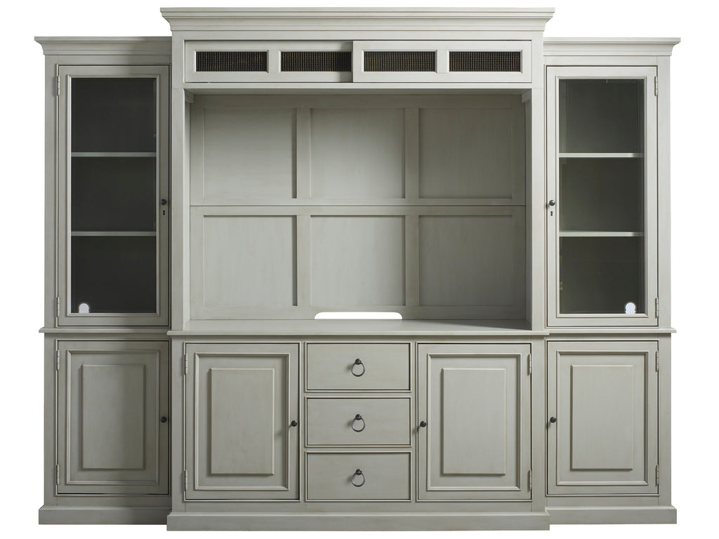 Summer Hill - French Gray Entertainment Console with Hutch