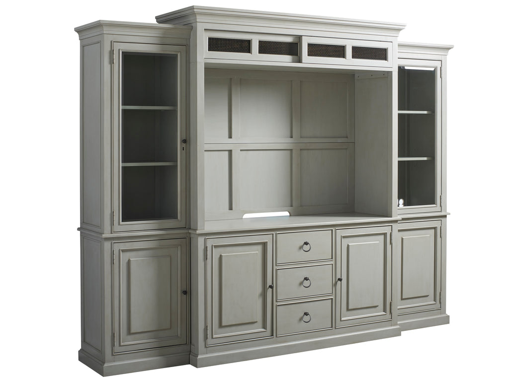 Summer Hill - French Gray Entertainment Console with Hutch