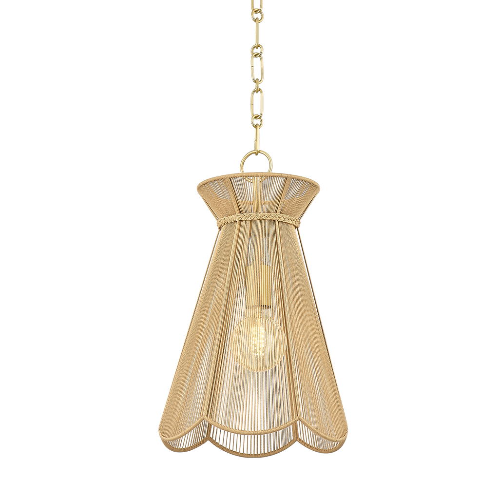 Aaliyah 1 Light Pendant - Aged Brass