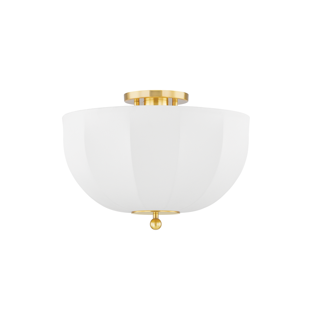 Meshelle 1 Light Flush Mount - Aged Brass