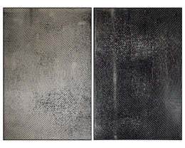 Opposites Attract (Set Of 2) - 40" X 60" - Charcoal Floater Frame