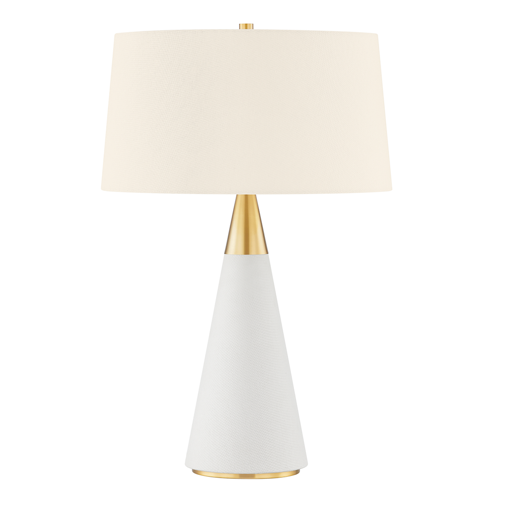Jen 1 Light Table Lamp - Aged Brass 24.5" - Off White