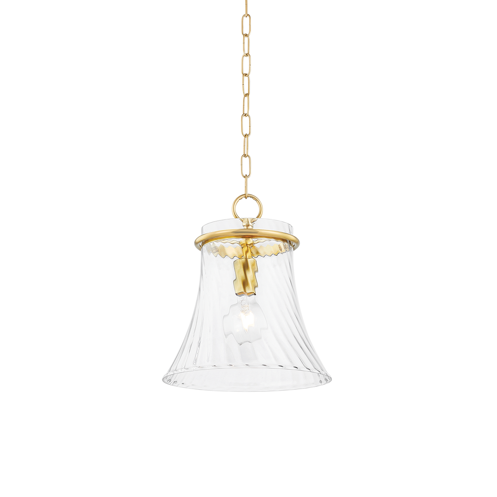 Cantana 1 Light Pendant - Aged Brass 14.5"