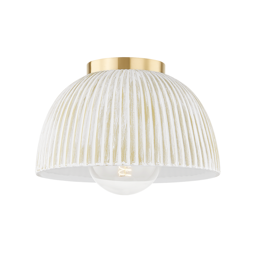 Eloise 1 Light Flush Mount - Aged Brass