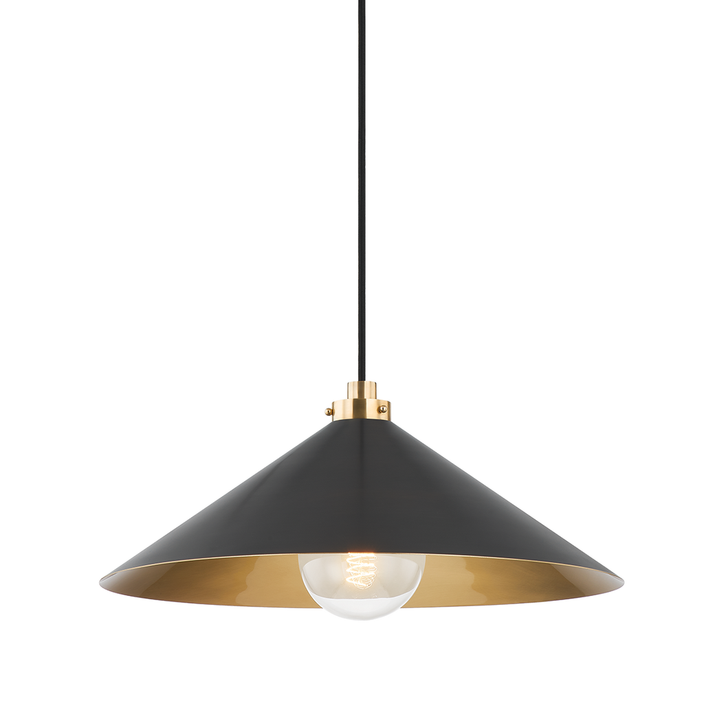 Clivedon 1 Light Pendant - Aged Brass 8.5" - Distressed Bronze