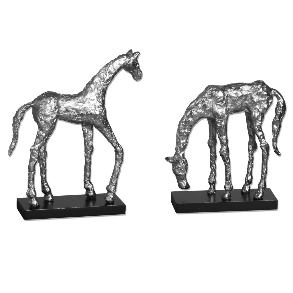 Let's Graze Horse Statues, Set of 2