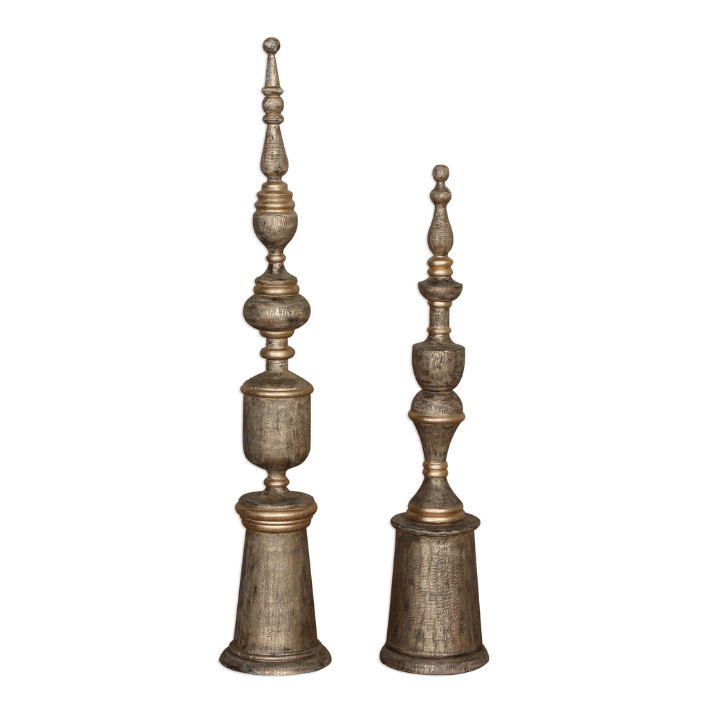 Nalini Antique Gold Finials Set of 2