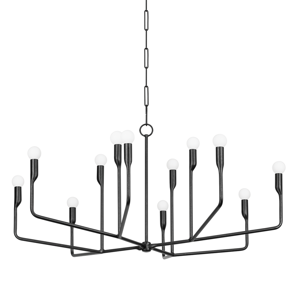 Norman 12 Light Chandelier - Forged Iron