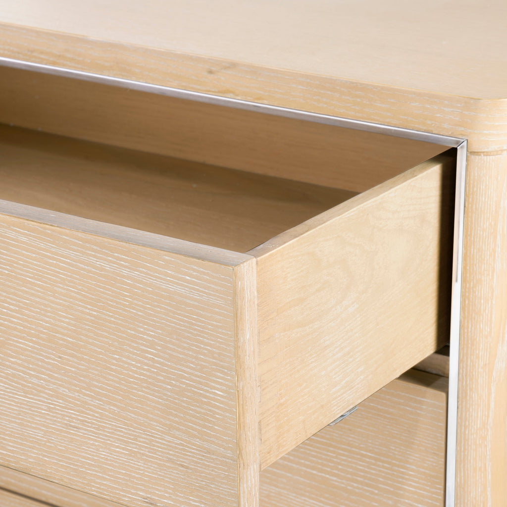 Adrian 2-Drawer Side Table - Wheat