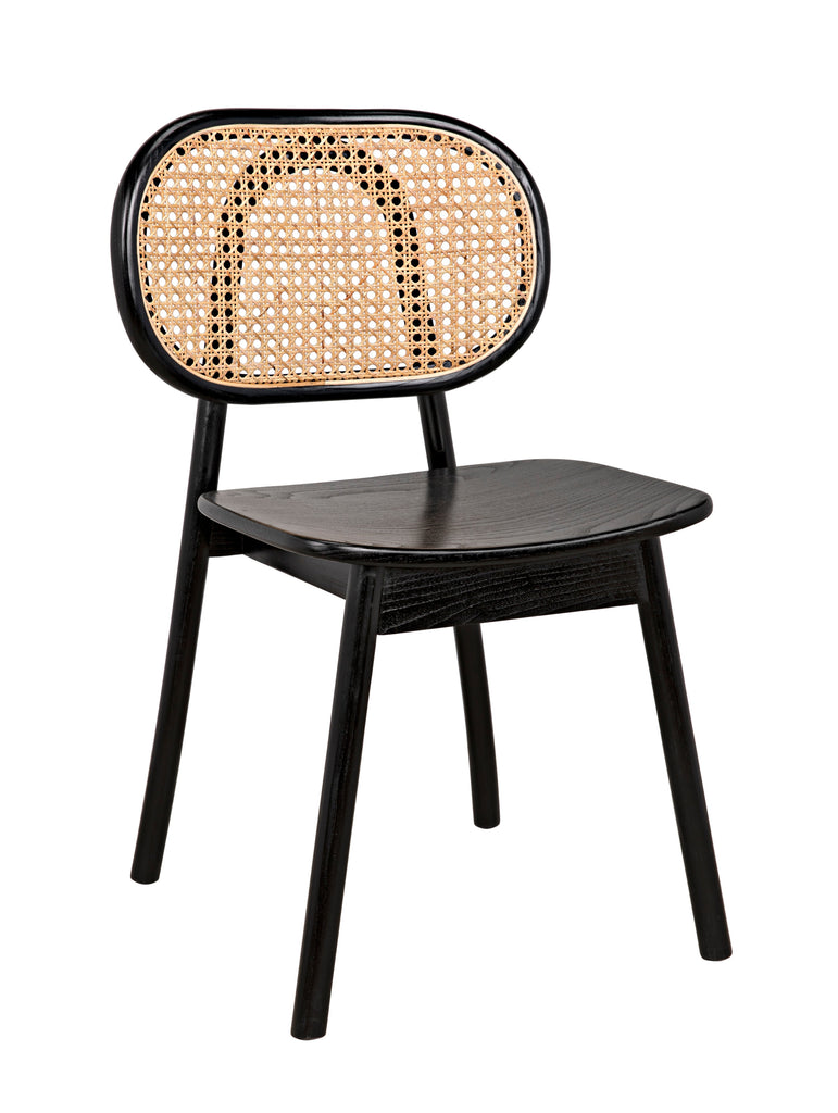 Brahms Chair, Charcoal Black with Caning