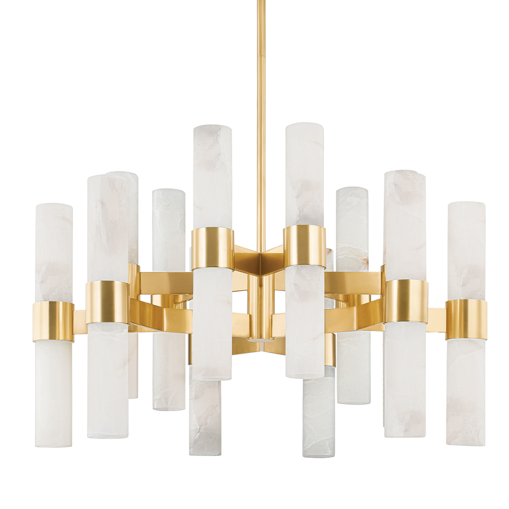 Stowe 24 Light Chandelier - Aged Brass