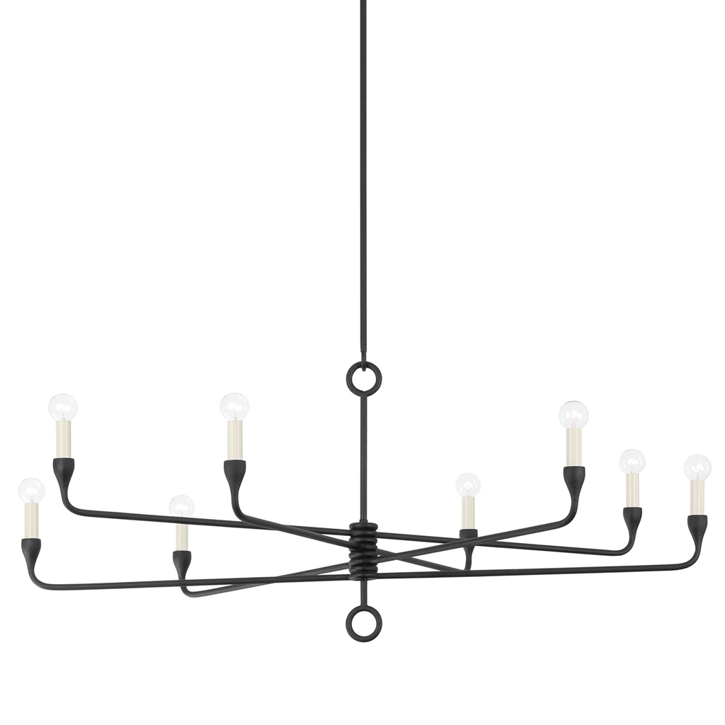 Orson 8 Light Chandelier - Black Iron