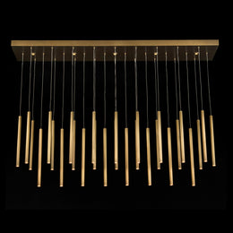 Hans Horizontal Thirty-Five-Light Brass Chandelier