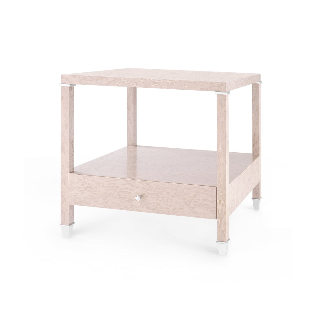 Alessandra 1-Drawer Side Table - Taupe Gray