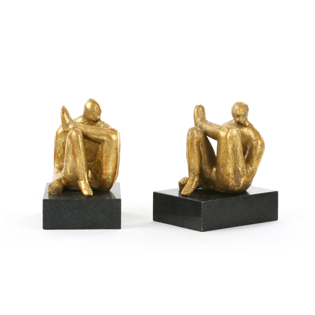 Amadeo Sitting Statue (Pair) - Gold Leaf