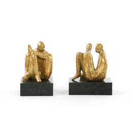 Amadeo Sitting Statue (Pair) - Gold Leaf