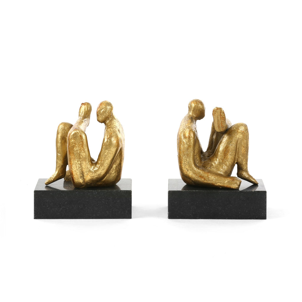 Amadeo Sitting Statue (Pair) - Gold Leaf