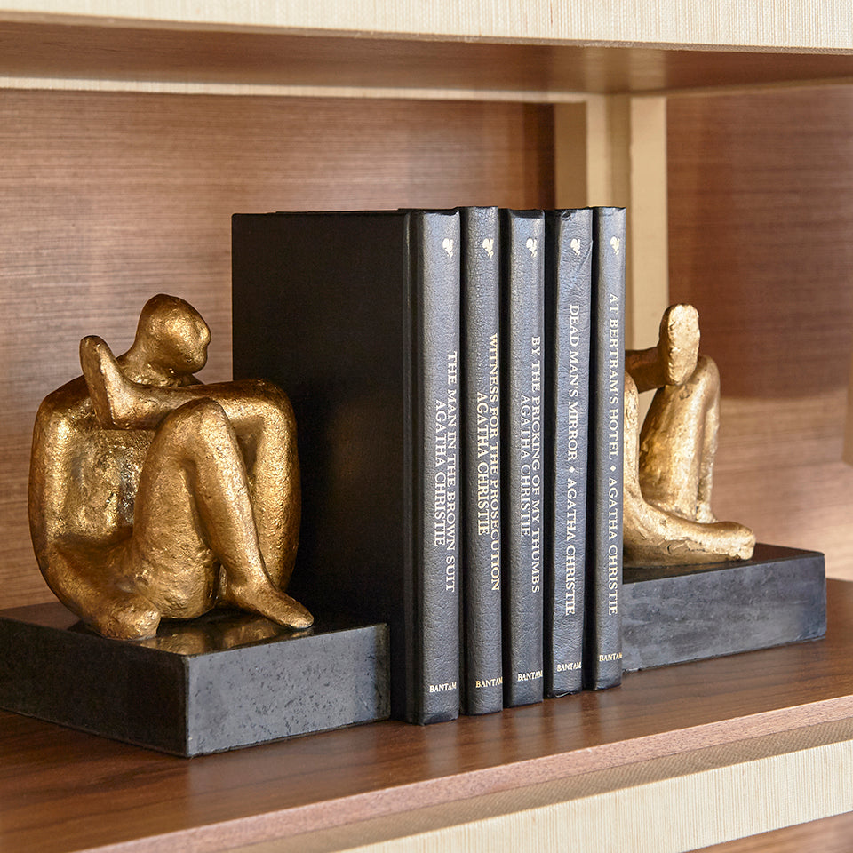 Amadeo Sitting Statue (Pair) - Gold Leaf