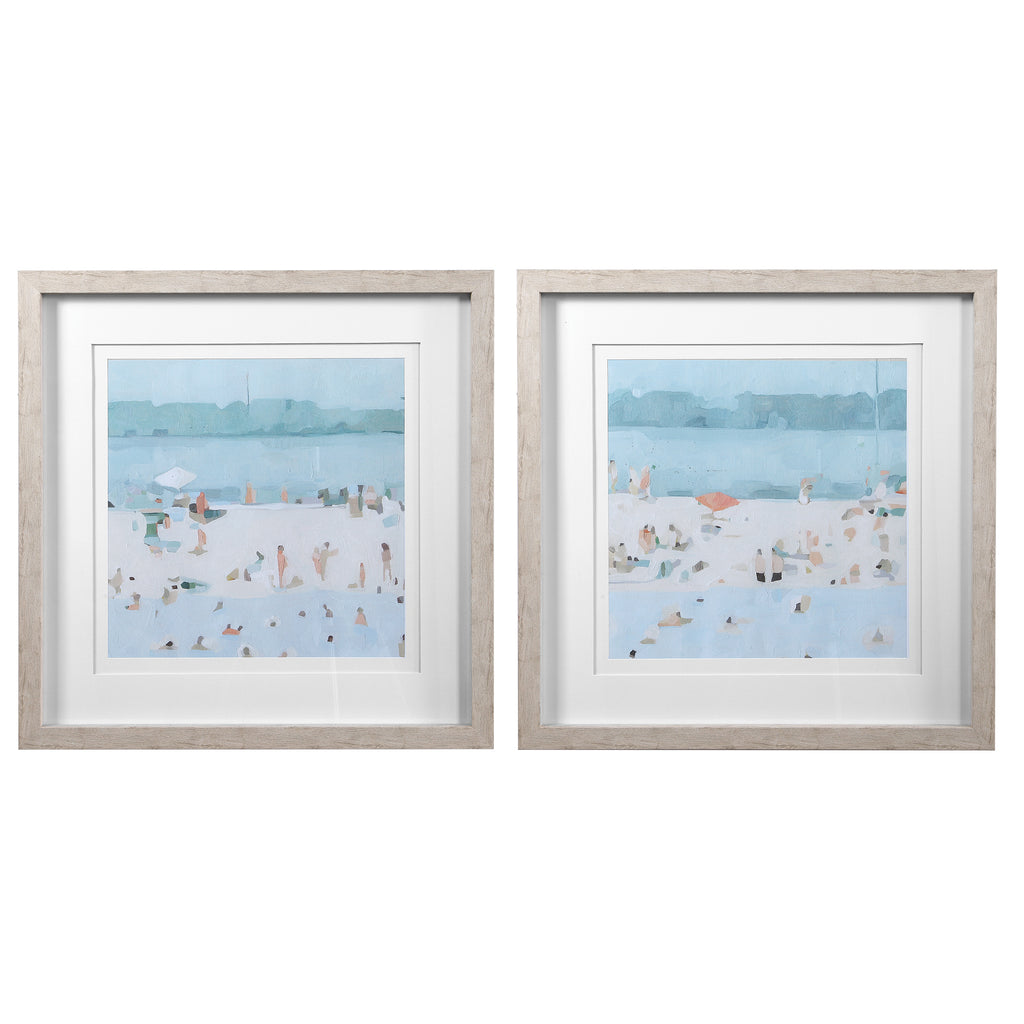 Sea Glass Sandbar Framed Prints, Set/2