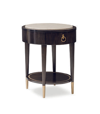 Round Side Table - Bronzed Ebony, Warm Silver