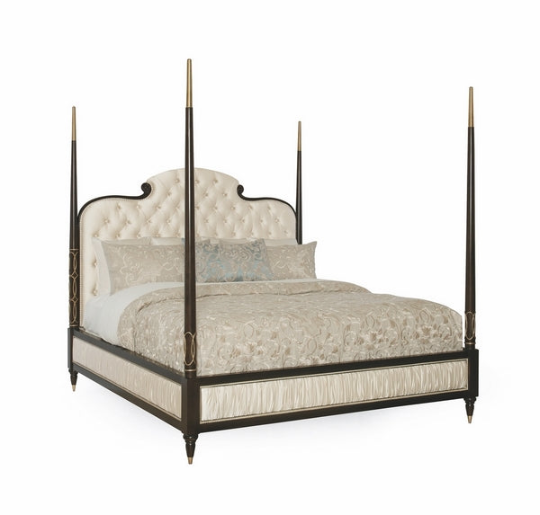 Queen Bed - Bronzed Ebony, Warm Silver - B093-300