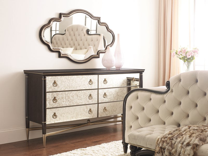 Double Dresser - Bronzed Ebony, Warm Silver - B093-511