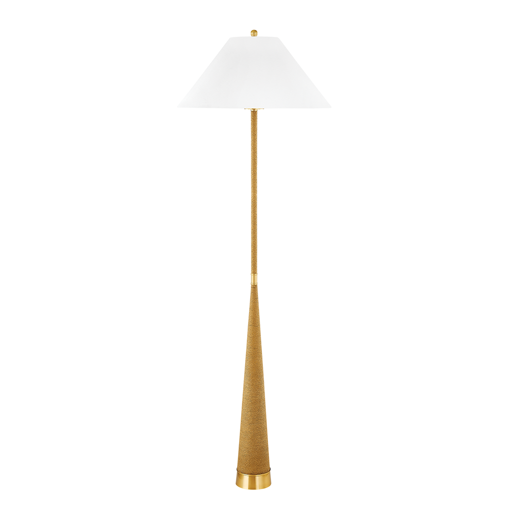 Indie 1 Light Floor Lamp - Aged Brass