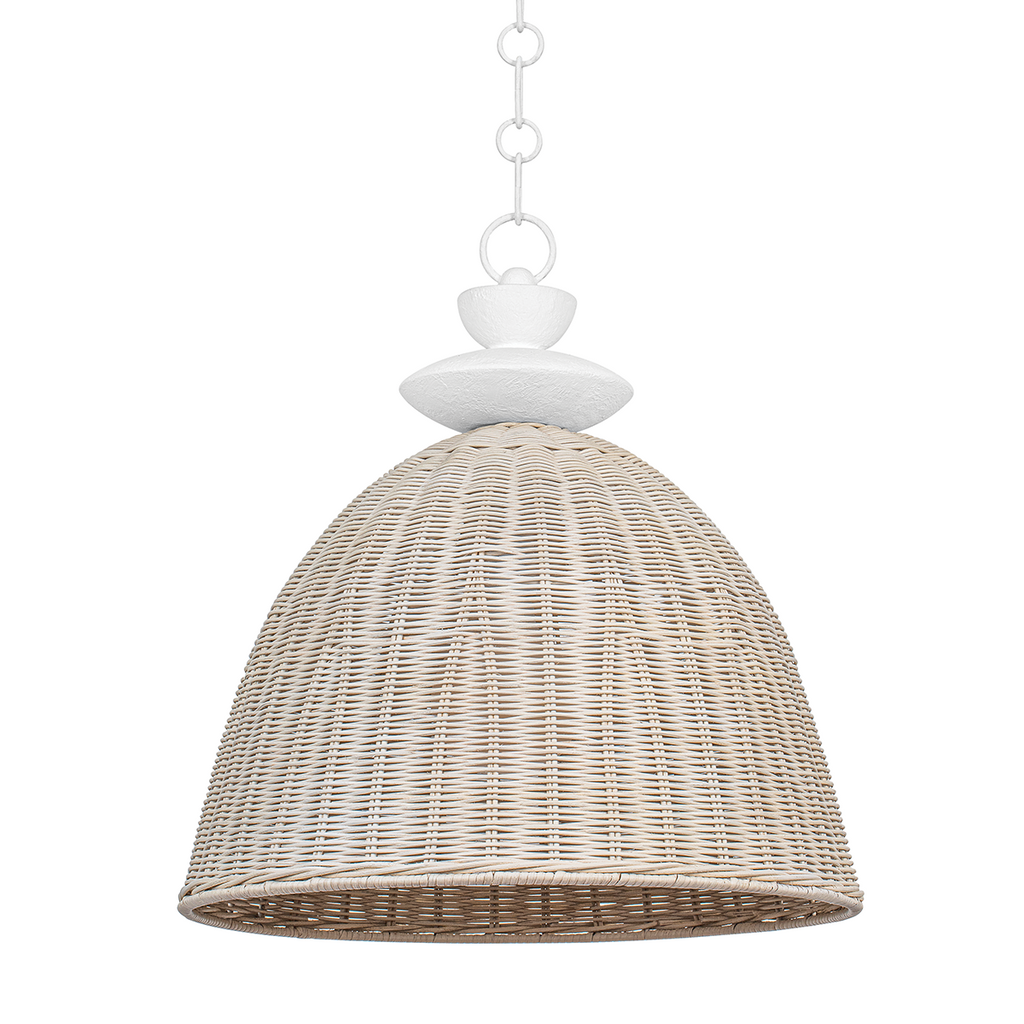 Kahn 1 Light Pendant - Gesso White 23.5"