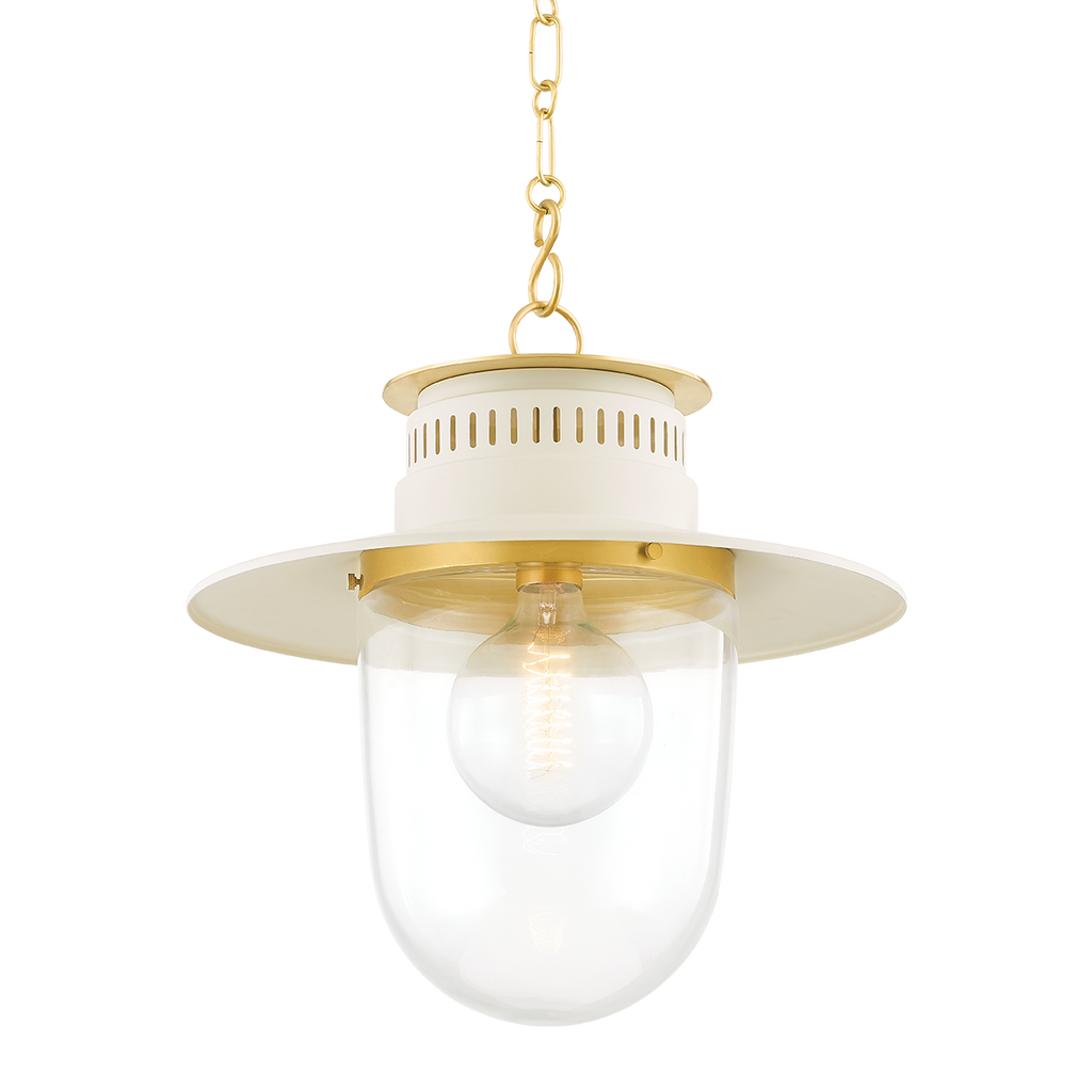 Nori 1 Light Pendant - Aged Brass 16.5"