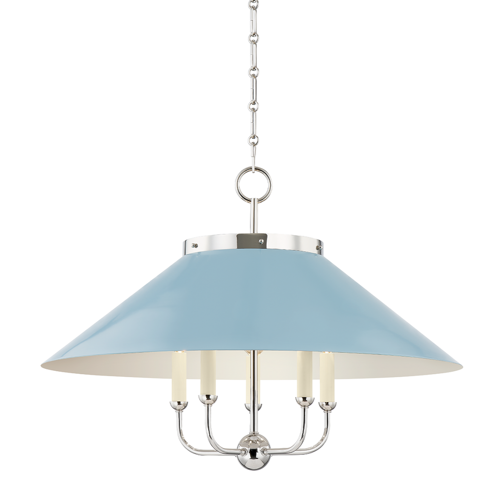 Clivedon 5 Light Chandelier - Polished Nickel