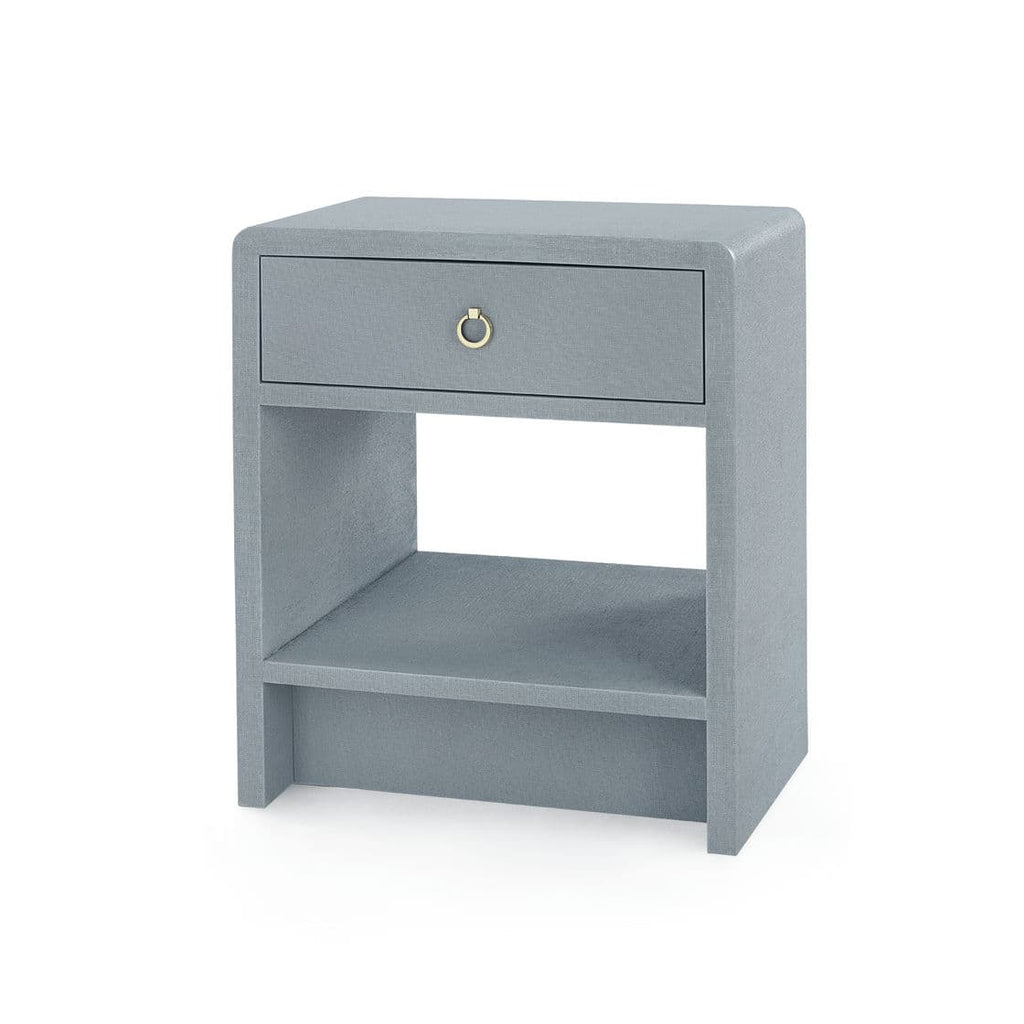 Benjamin Linen 1-Drawer Side Table - Winter Gray