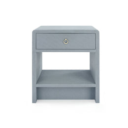 Benjamin Linen 1-Drawer Side Table - Winter Gray