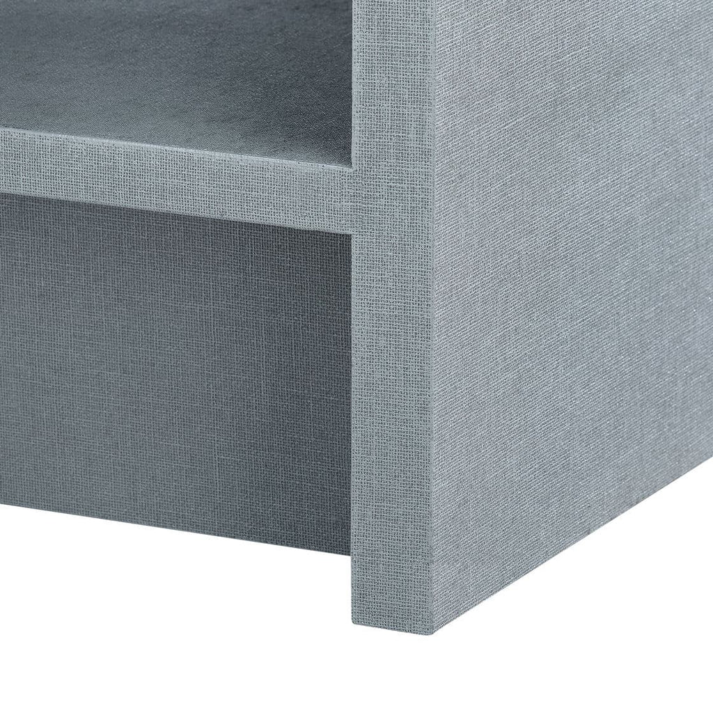 Benjamin Linen 1-Drawer Side Table - Winter Gray