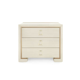 Blake 3-Drawer Side Table - Blanched Oak