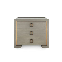 Blake 3-Drawer Side Table - Taupe Gray