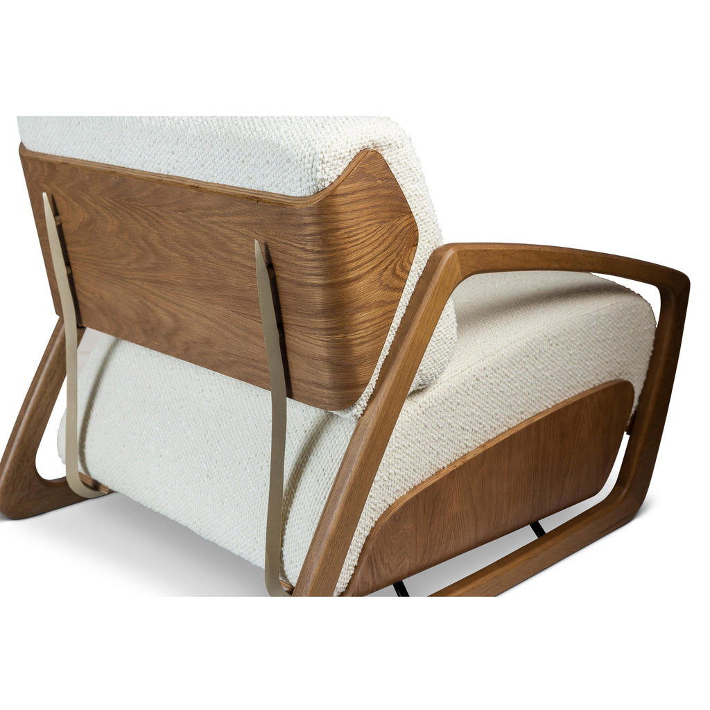 Modern Brazilian Hector Accent Chair, Boucle Ivory