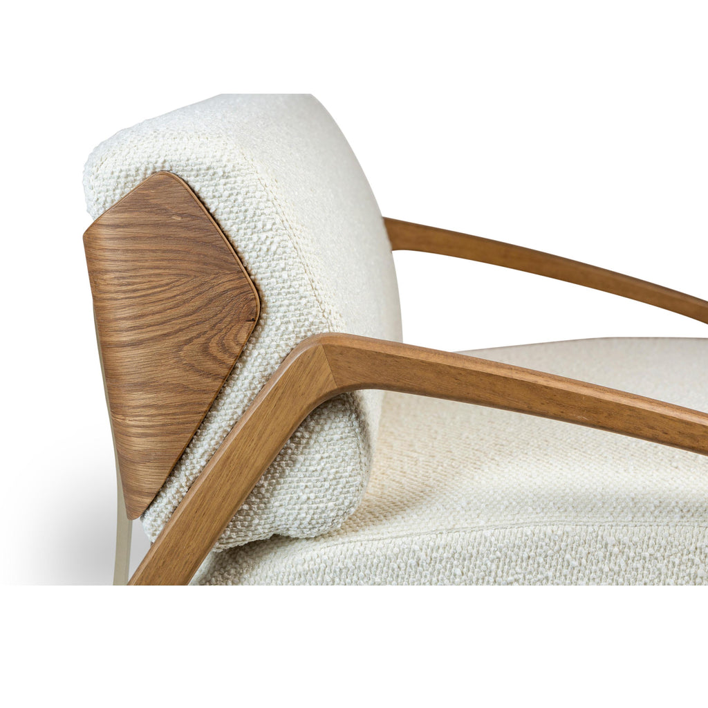 Modern Brazilian Hector Accent Chair, Boucle Ivory