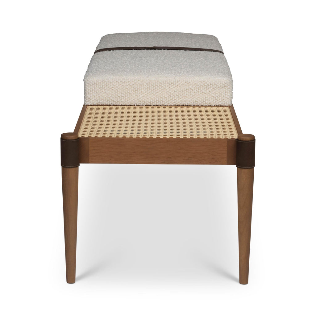 Modern Brazilian Bello Bench, Boucle Ivory