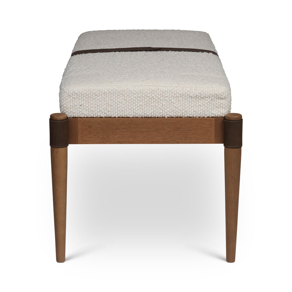 Modern Brazilian Bello Bench, Boucle Ivory