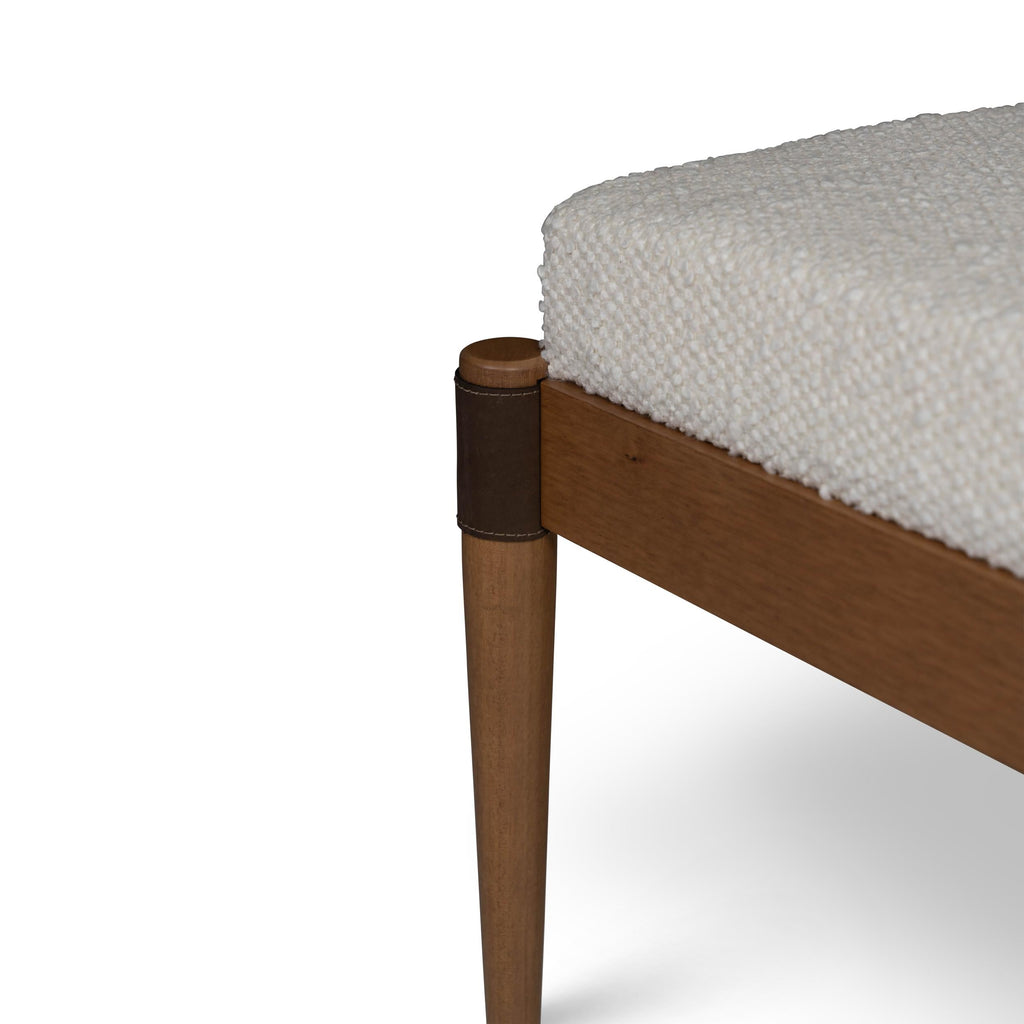 Modern Brazilian Bello Bench, Boucle Ivory