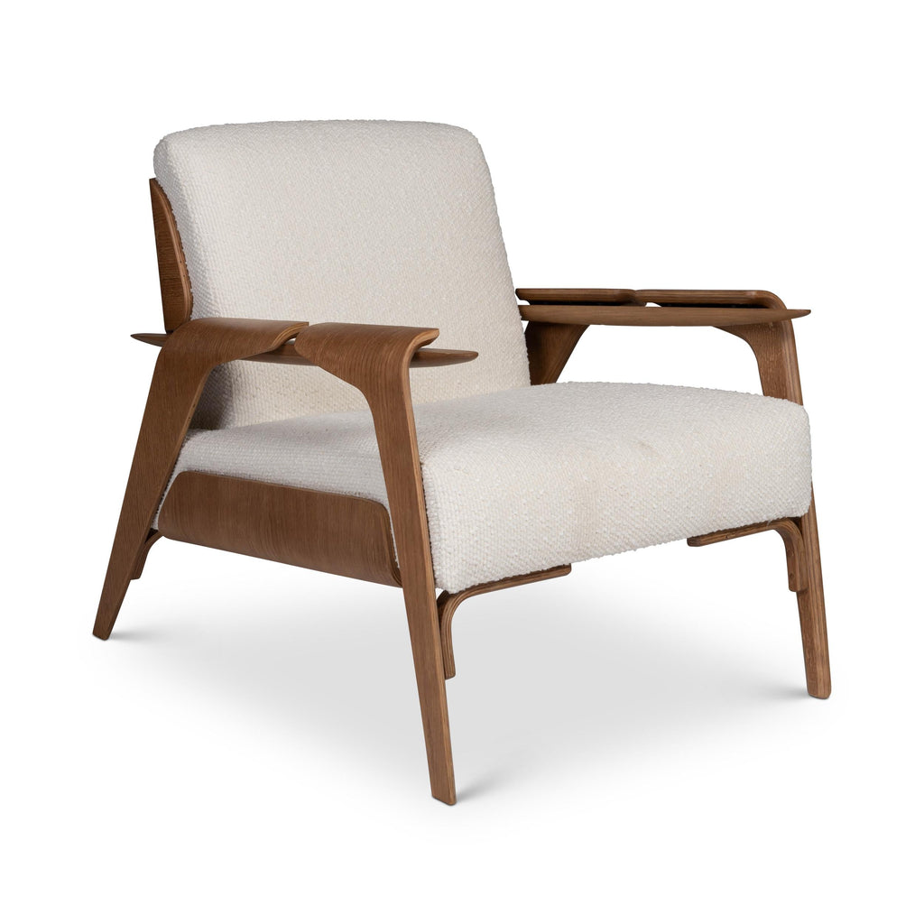 Modern Brazilian Fly Accent Chair, Boucle Ivory